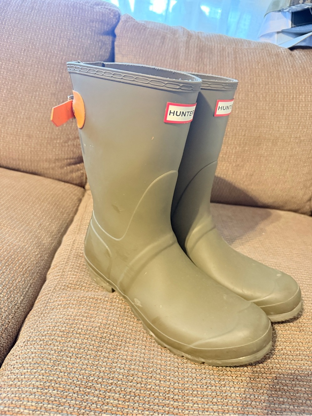Hunter Olive Rubber Tall Rain Boots - Picture 2 of 4